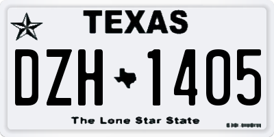 TX license plate DZH1405