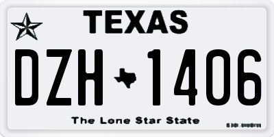 TX license plate DZH1406
