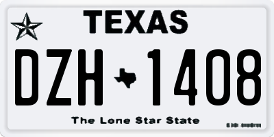 TX license plate DZH1408
