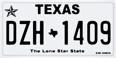TX license plate DZH1409