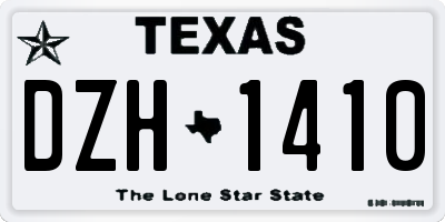 TX license plate DZH1410