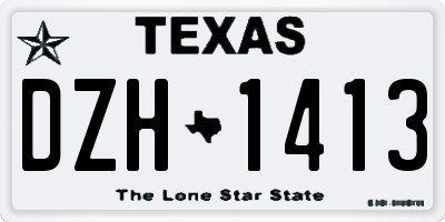 TX license plate DZH1413