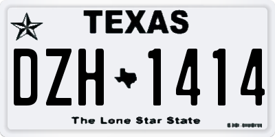 TX license plate DZH1414