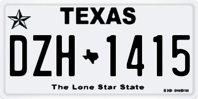 TX license plate DZH1415