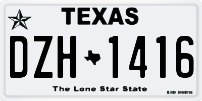 TX license plate DZH1416