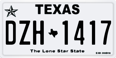 TX license plate DZH1417