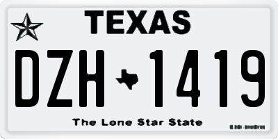 TX license plate DZH1419