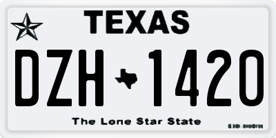 TX license plate DZH1420