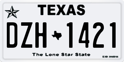 TX license plate DZH1421