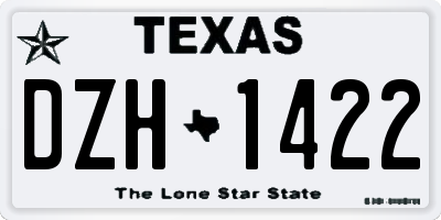 TX license plate DZH1422