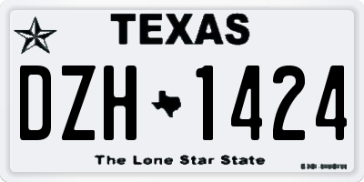 TX license plate DZH1424