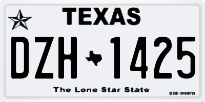 TX license plate DZH1425