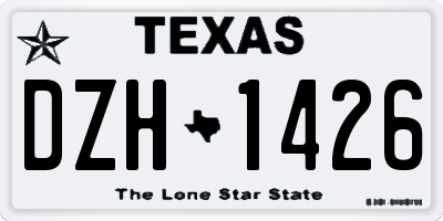 TX license plate DZH1426