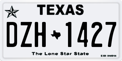 TX license plate DZH1427