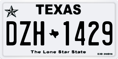 TX license plate DZH1429