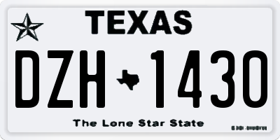 TX license plate DZH1430