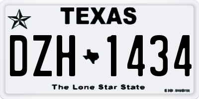 TX license plate DZH1434