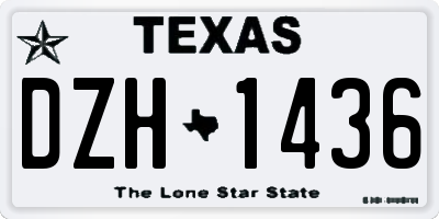 TX license plate DZH1436