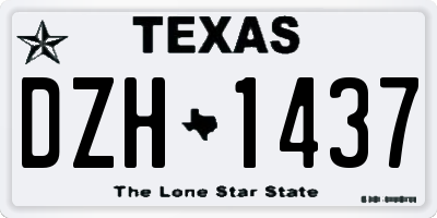 TX license plate DZH1437