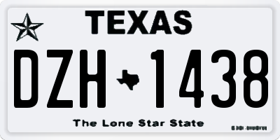 TX license plate DZH1438