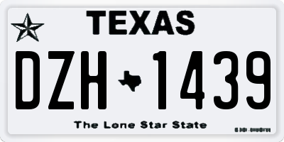 TX license plate DZH1439
