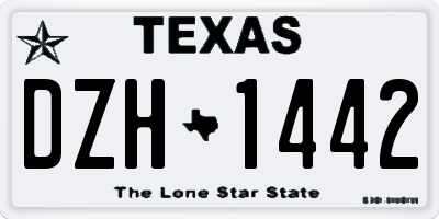 TX license plate DZH1442