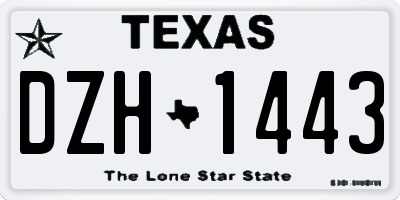 TX license plate DZH1443