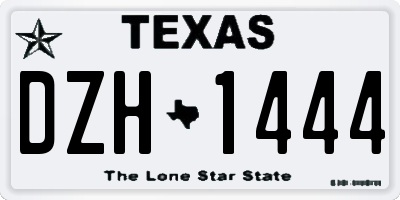 TX license plate DZH1444