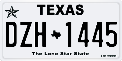 TX license plate DZH1445