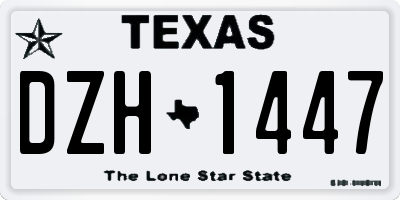 TX license plate DZH1447
