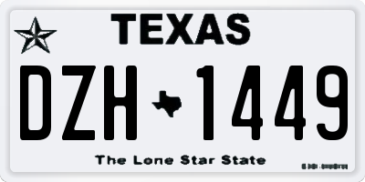TX license plate DZH1449