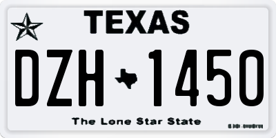 TX license plate DZH1450