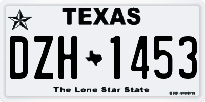TX license plate DZH1453