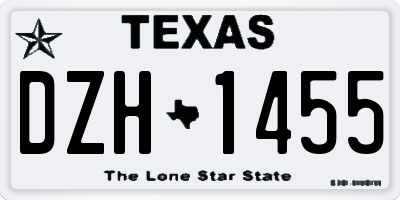 TX license plate DZH1455