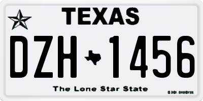 TX license plate DZH1456