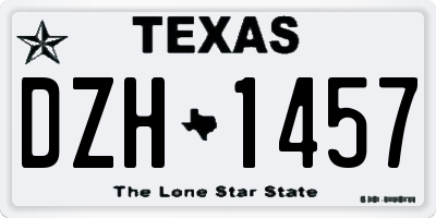 TX license plate DZH1457