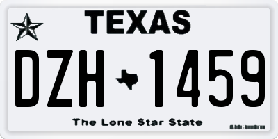 TX license plate DZH1459