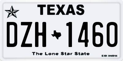 TX license plate DZH1460