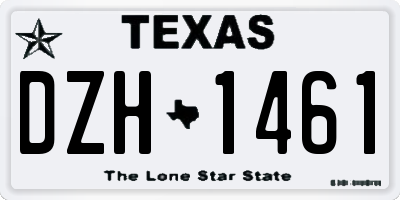TX license plate DZH1461