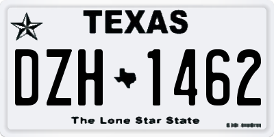 TX license plate DZH1462