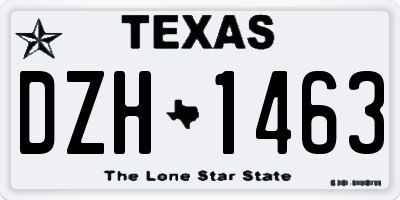 TX license plate DZH1463