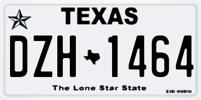 TX license plate DZH1464