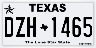 TX license plate DZH1465