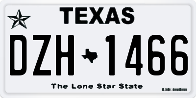 TX license plate DZH1466