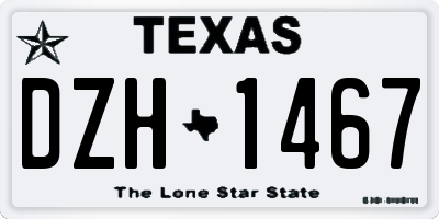 TX license plate DZH1467