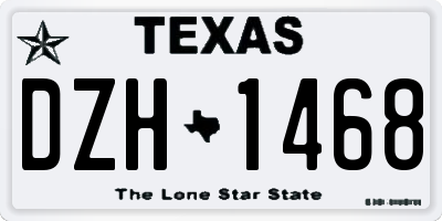 TX license plate DZH1468