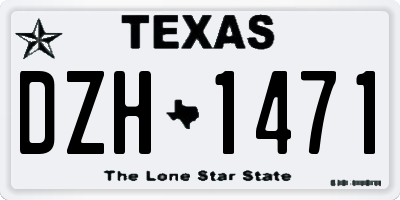 TX license plate DZH1471