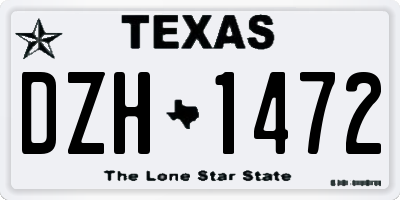TX license plate DZH1472