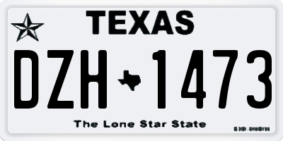 TX license plate DZH1473