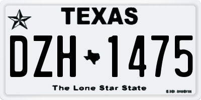TX license plate DZH1475